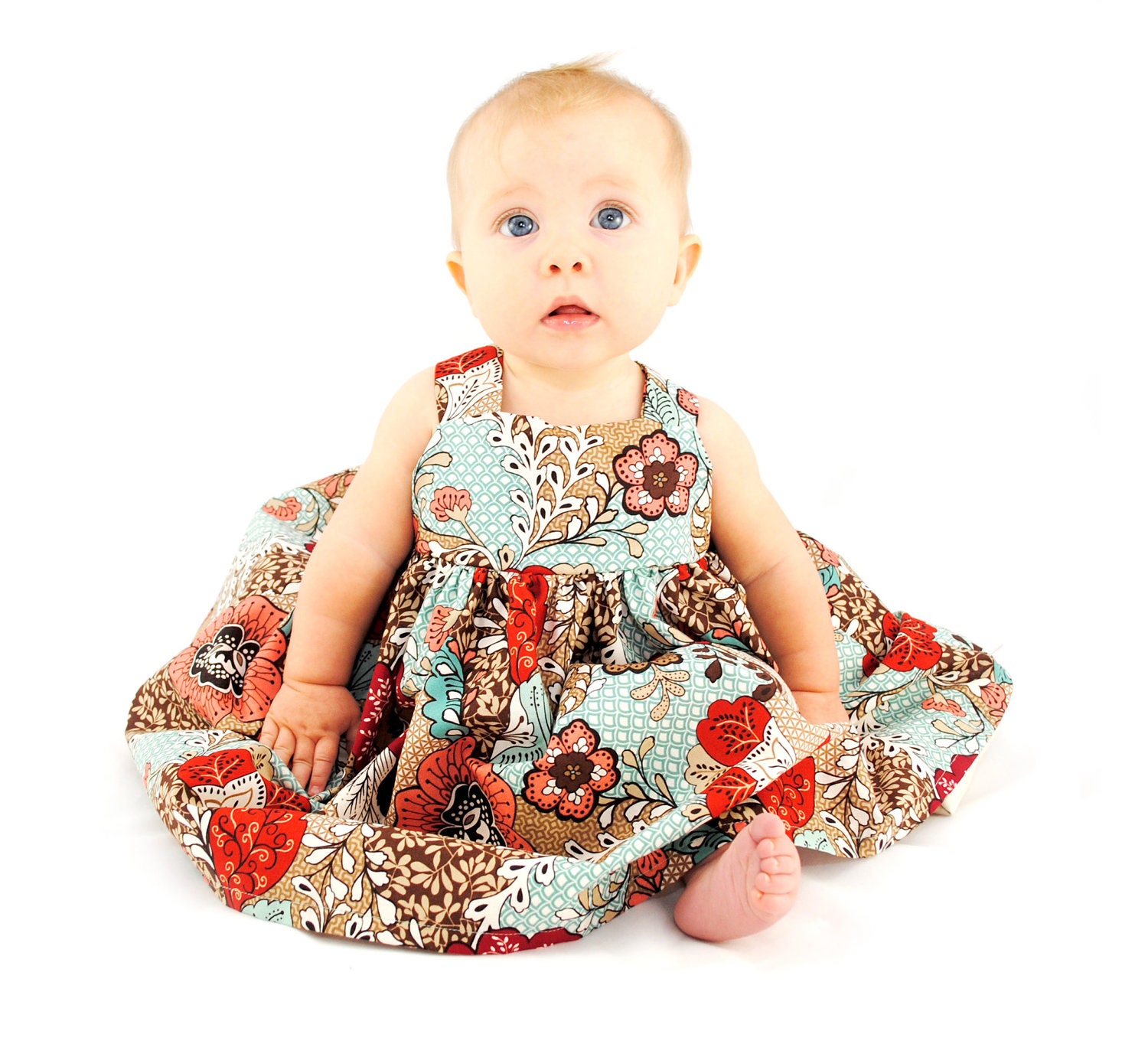Girl Dress - Thanksgiving Collection - Fall Floral Dress - Abbey - Back Bow Dress - Matches our ties