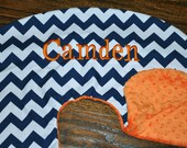 BABY BOPPY COVER - Monogrammed/Personalized Custom Chevron & Minky Dot Boppy Cover with Zipper Closure