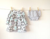 Cotton Play Dress with Matching Bloomers, Size 80 (12-18 month)