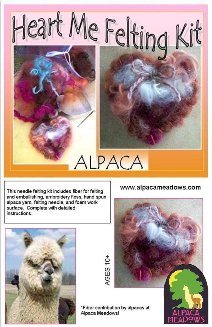 Alpaca Heart Needle Felting Kit, DIY