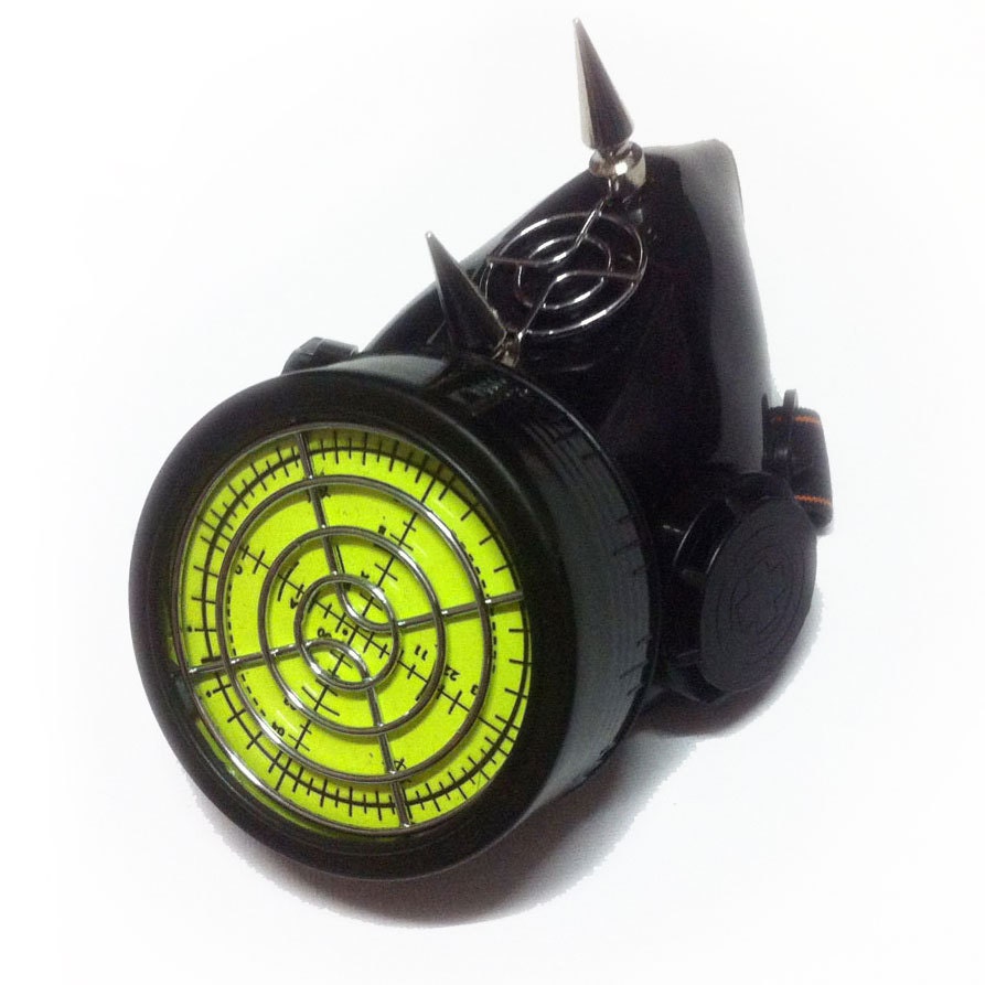 Gas Mask (Single Cylinder) Electric Yellow Radar with Spikes