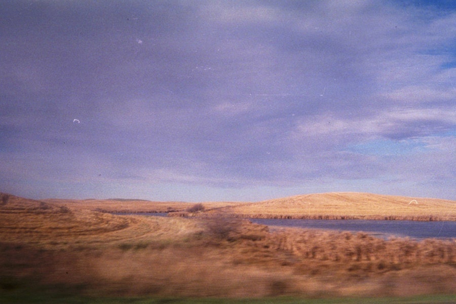Dreamy Nature Photo "Where the Wind Blows" Open Field Blue Sky Prairie Landscape - Gothic Americana - Expired Film Fine Art Photograph