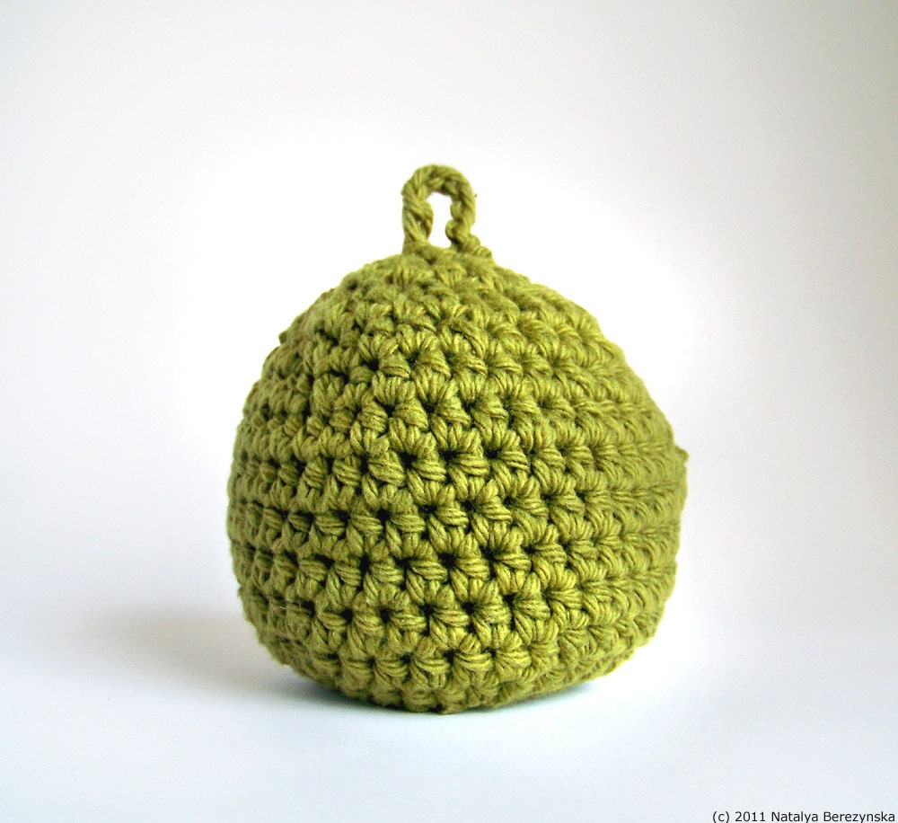 Crochet Apple Cozy - Green Apple Cozy - Fruit Cozy - Farm Garden Summer Geometric Garden Olive Woodland Olive Cotton Lunch Ninja Cotton