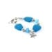 Blue Sea Glass Bracelet Royal Blue Cat Eye Silver Starfish Silver Beaded Bracelet