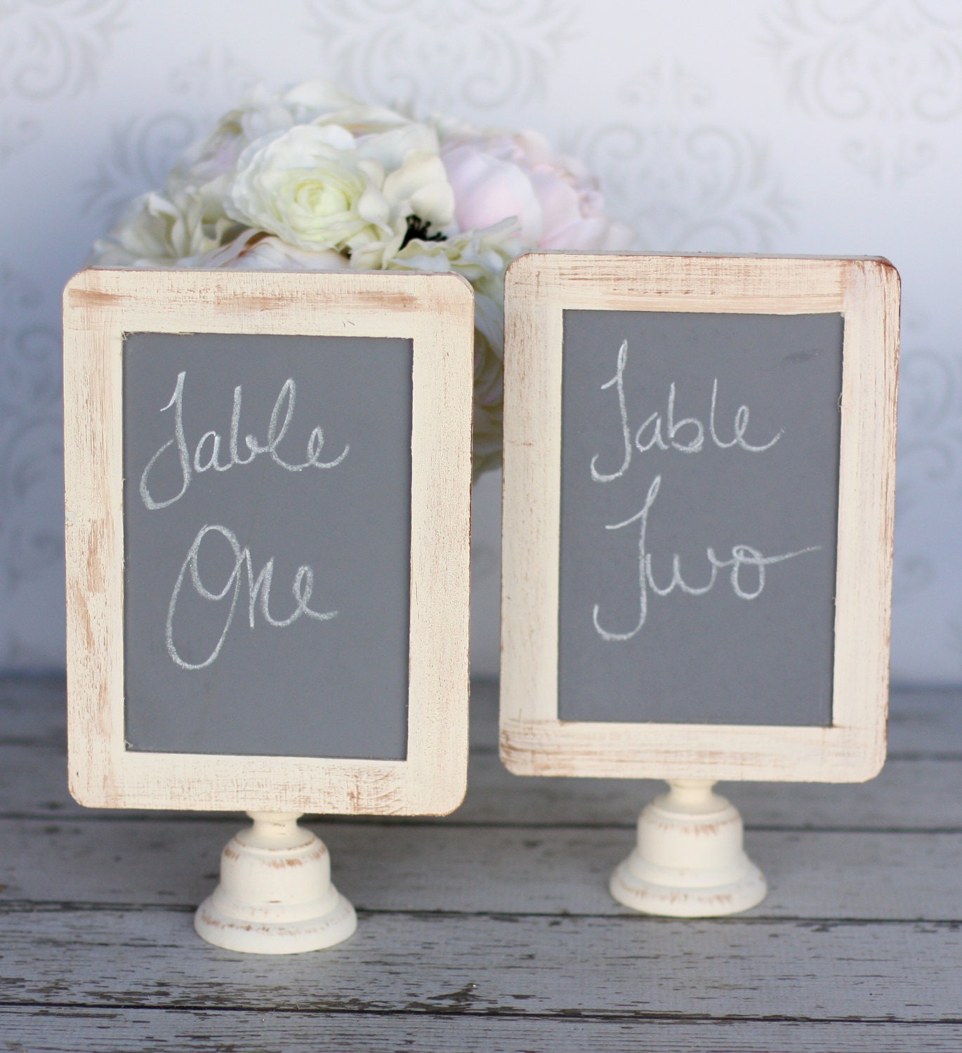 Shabby Chic Wedding Chalkboard Candle Stick Table Numbers Rustic Decor