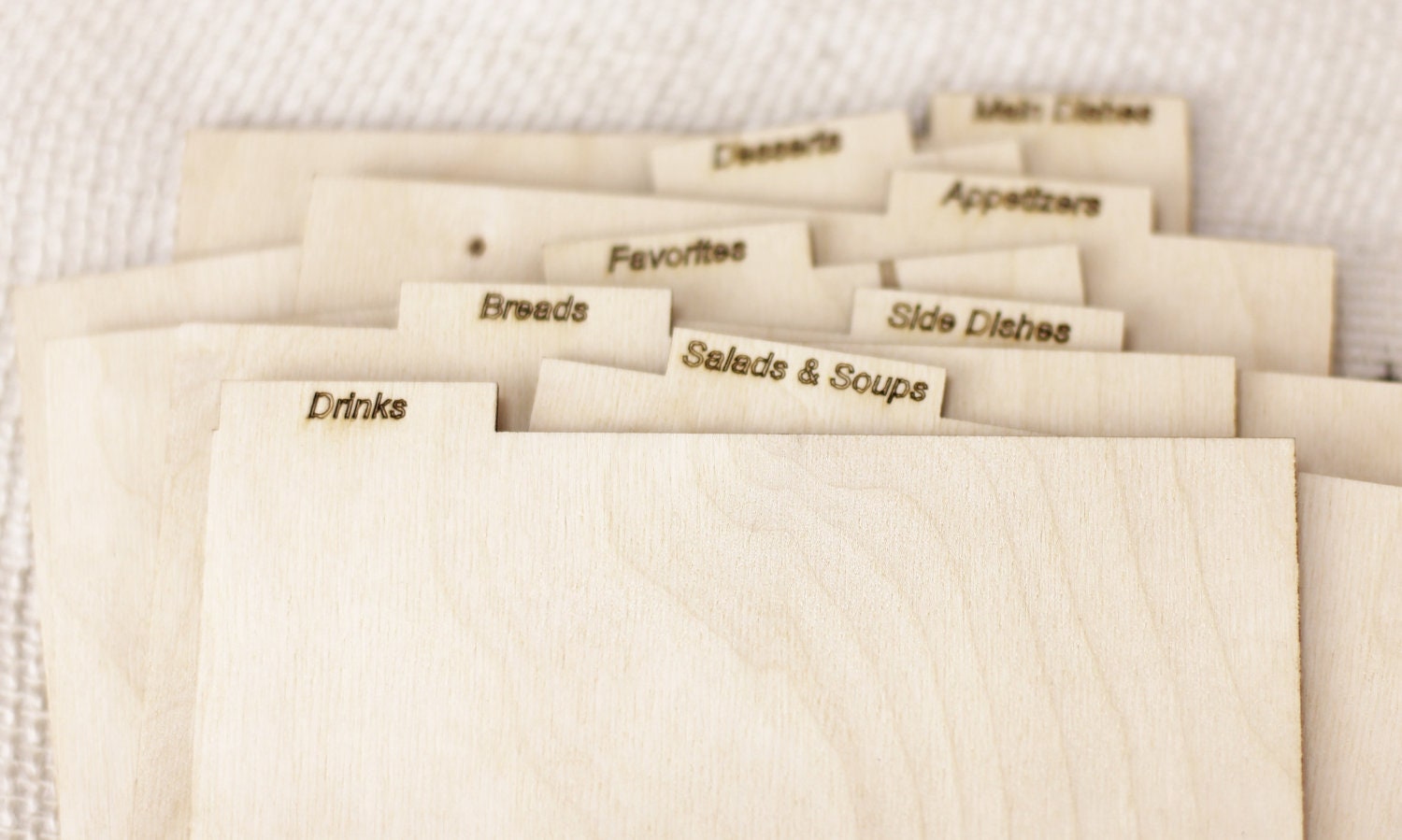 Wood Recipe Dividers Naturally Inspired Home Rustic Chic eco friendly
