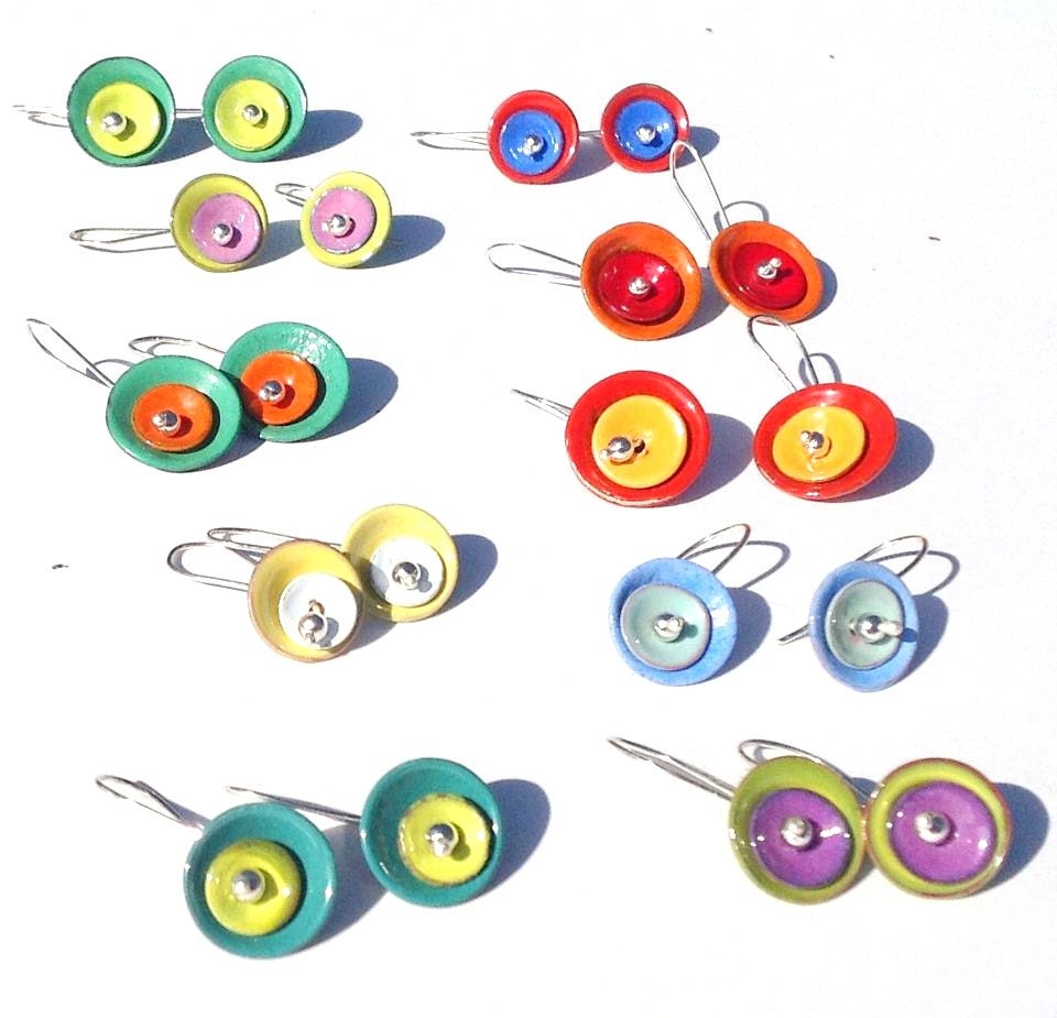 eyes go pop super happy colour edition handmade enamel silver australian made eco