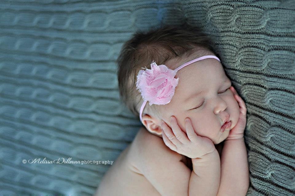 Baby Headband - Baby girl headband - Newborn headband - Toddler headband - Litlte girl headband -Frayed flower headabnd - Photo prop
