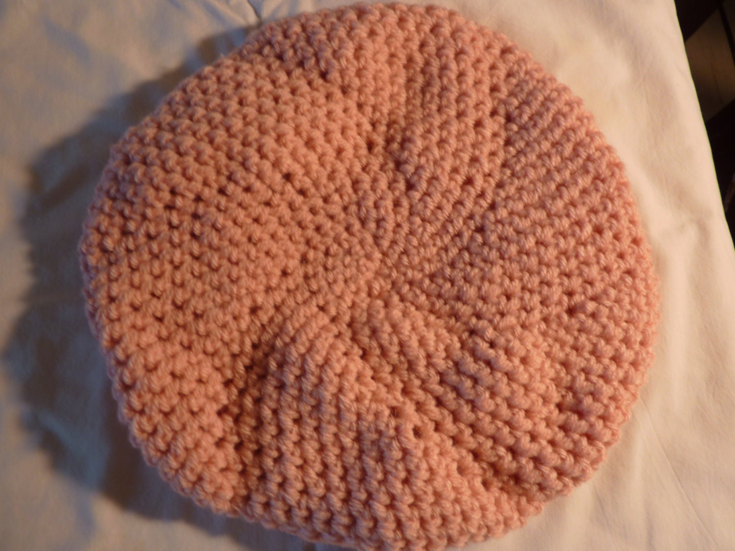 Hand  Crocheted Beret  for  Women in  Pale Pink or Color of Choice