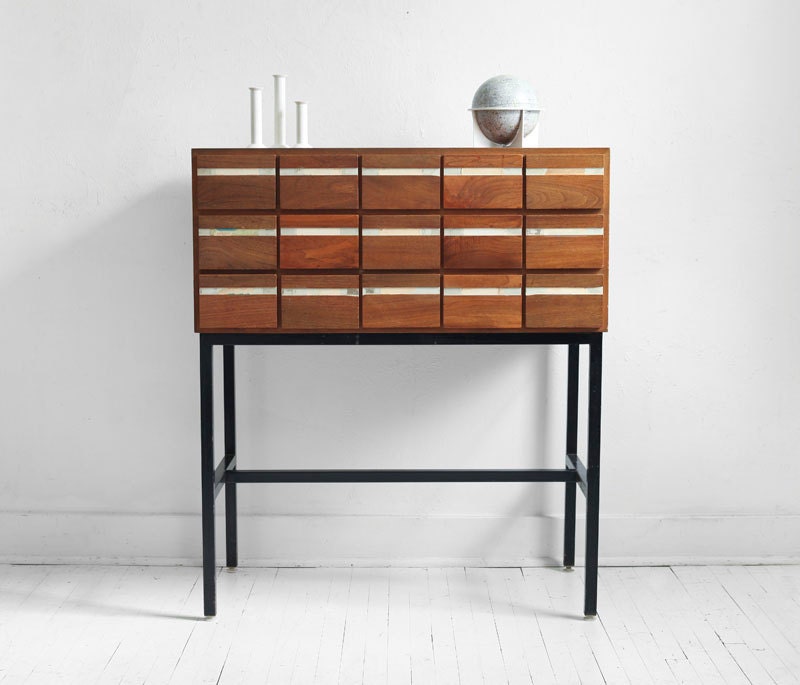 Vintage Wood Card Catalog - Library, File, Storage, Drawer, Cabinet