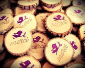 Wedding  Favor Magnets  Thank You Merci    50 Magnets