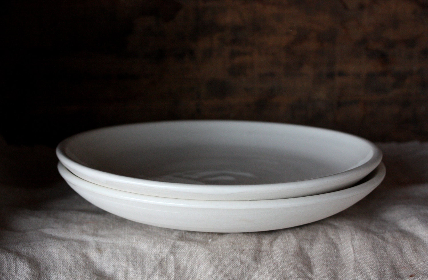 Pair of Breakfast Plates // Set of 2 in Porcelain