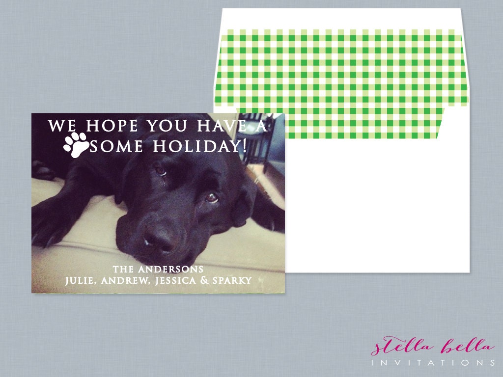 Have a Pawsome Holiday Photo Card Printable File