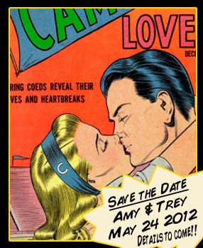 Save The Date - Custom Comic Book Kiss Printable Retro Wedding Announcement Invitation