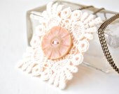 Peaches And Cream Lace Necklace
