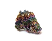 Large Bismuth Crystal, Rainbow Crystal, Lab Grown Man Made Element, Colorful, Used in Reiki and New Age Healing, 29.6 grams - DumbBunnyDesigns