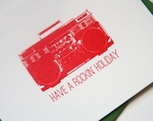 Letterpress Christmas Card. Letterpress Holiday Cards  - ROCKIN' Holidays