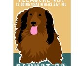 Long Haired Dachshund Dog Art Print Wall Decor 5x7 8x10 Mat included