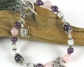 Flutterbye Fertility Bracelet - Moonstone, Rose Quartz, Amethyst - Fertility Jewelry - Butterfly Fertility Bracelet