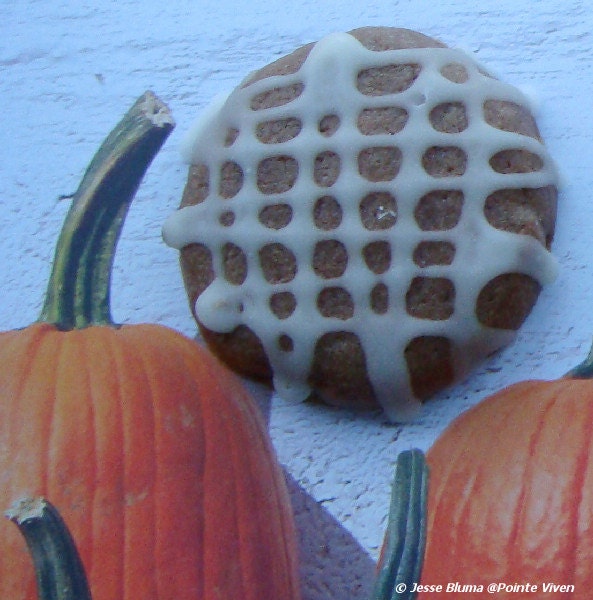 Pumpkin Spice-Glazed Chocolate Cookies