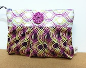 zippered cosmetic bag make up pouch pink and purple yoyo