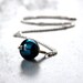 Lampwork Glass Necklace, Midnight Indigo Ink Blue Lampwork Hollow Sterling Silver Necklace - Blue Velvet