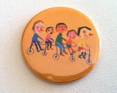Five People on One Bike magnet /  Bicycle