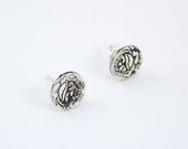 Vintage Rose Round Stud Earrings