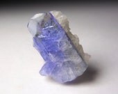 Rare Tanzanite Crystal on Quartz Matrix.  Fully Terminated, Natural Unheated Colour.  Crystal / Mineral Specimen )0(