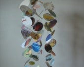 OOAK Green Neutral Recycled Childrens Books Upcycle Paper Mobile Pooh, Airplanes, Sharks, Jungle Book