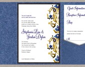 DIY Custom Wedding Invitation Suite - Modern Damask Design Customized Printable PDF