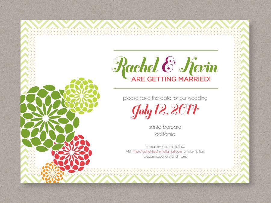 Modern Dandelion Flower Save The Date - Customized Printable Save The Date Card