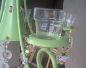 CUSTOM ORDER Beaded Chandelier Candelier Patio Lighting Any Color Beads Buttons Baubles Recycle Upcycle