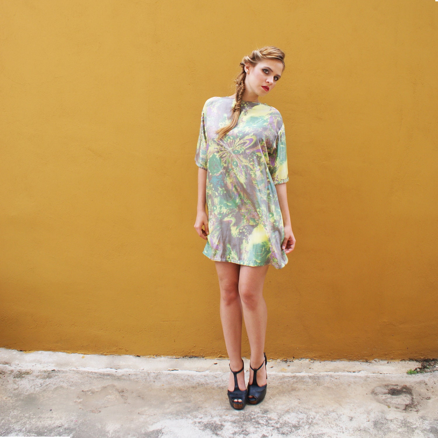 Retro Shift Dress Inkblot Print FINAL SALE