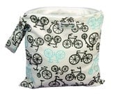 Wet Bag with Zipper and Snap Open Handle - Bicycles - FAST SHIPPING