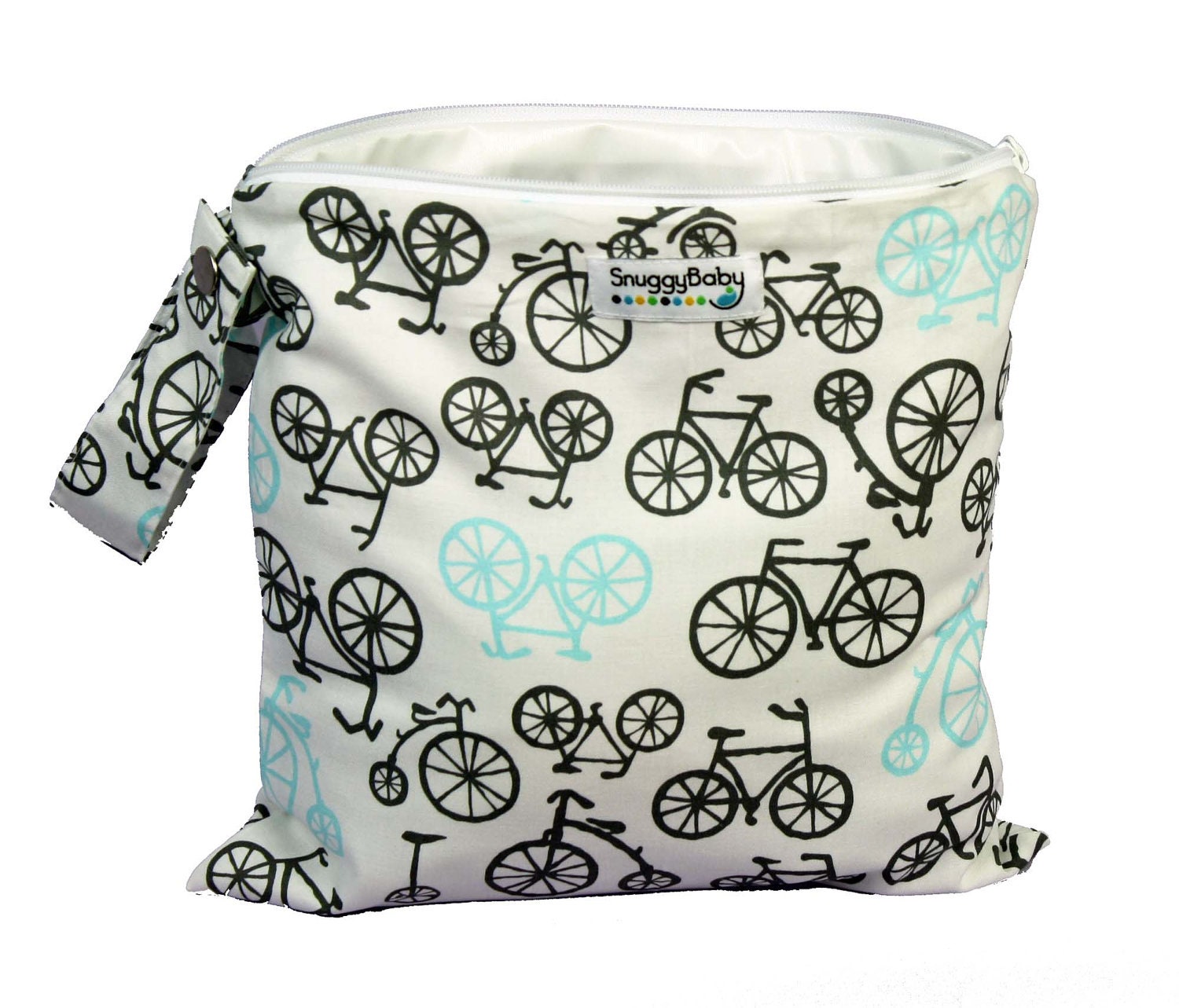 Wet Bag with Zipper and Snap Open Handle - Bicycles - FAST SHIPPING