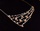 Cosmic Labradorite mixed metal statement necklace from the Alchemic Collection by Laura Beth Love