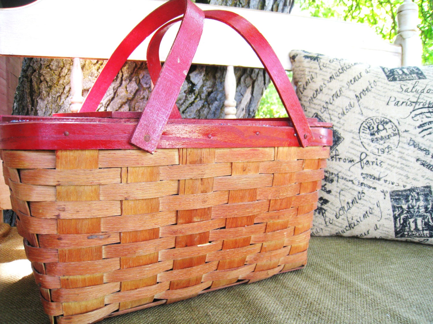 Rustic Vintage Picnic Basket Home and Living Outdoor Fun