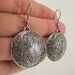 Round Decorative Antiqued Silver Earrings, Silver Earrings