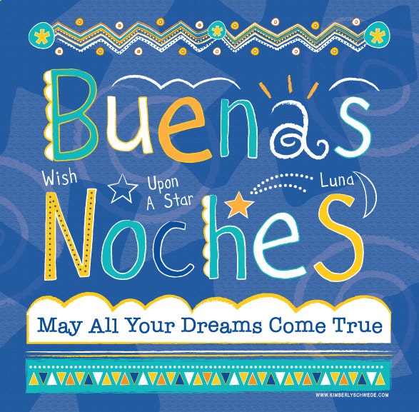 Good Night (Buenas Noches) Canvas Wall Art for Children