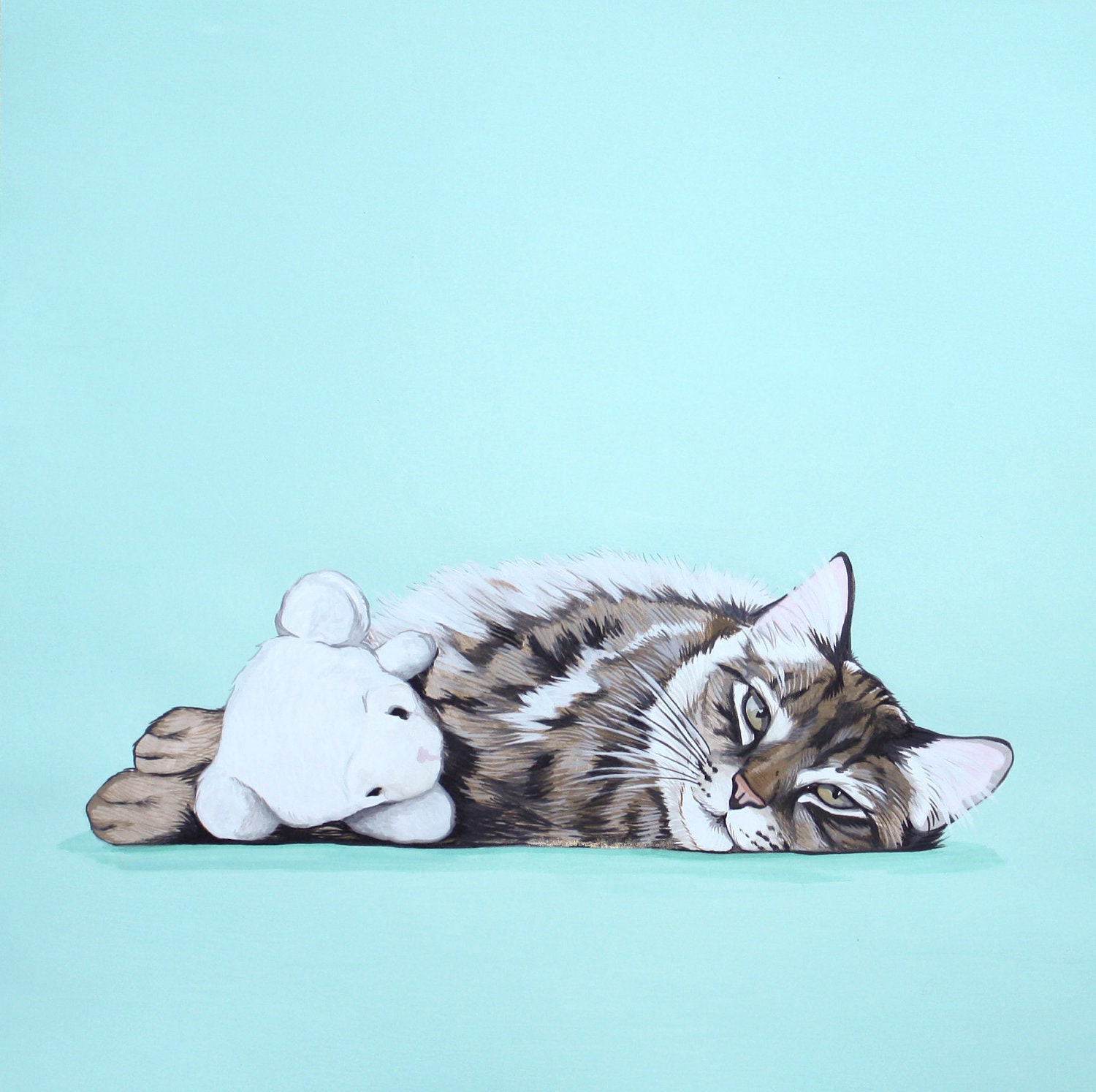 Custom Pet Portrait Modern Cat Art