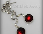 Earrings - Garnet Silver Drops