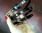 Women's Thin Leather BELT, brown & black leather belt, gift for her, leather accessories, gold buckle belt