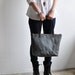 ZIP TOTE - waxed canvas, charcoal
