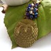 Purse bag charm owl charm crystal gemstone blue white UK seller