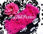 Photo Prop Set- Chiffon Ruffle Bum Baby Bloomer Diaper Cover and Baby Girl Flower Headband Set- Choose your Size - Photo Prop- MY2LILPIXIES