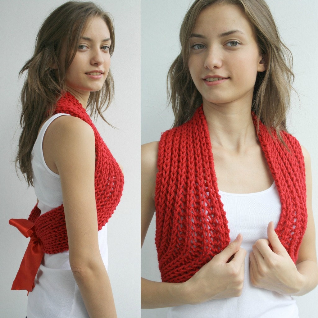 FREE SHIPPING Red Scarf Shawl Neckwarmer  Mothers Day gift for women girls gift under USD50