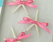 Starfish Boutonniere with Ribbon for Beach Weddings - CHOOSE your Color Ribbon
