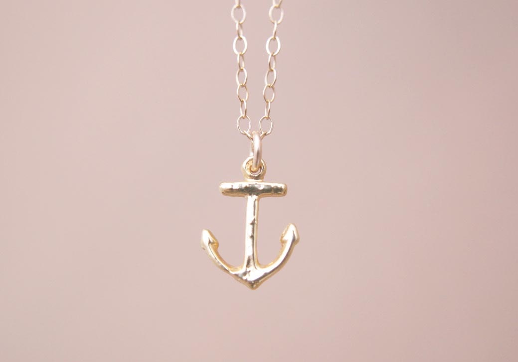 Tiny 18kt Gold Vermeil Anchor Necklace