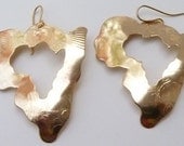 Afrocentric Jewelry Map Of Africa Brass Earrings